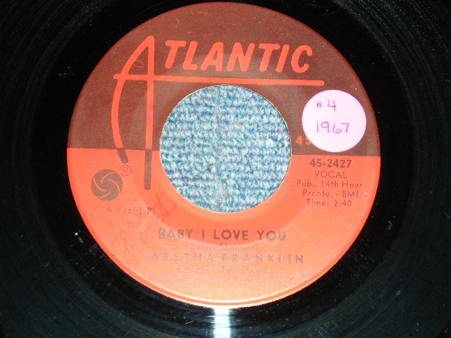 画像1: ARETHA FRANKLIN - A)BABY I LOVE YOU  B)SING DOWN SLOW (Ex++/Ex+ STOL) /1967 US AMERICA ORIGINAL Used 7"45 