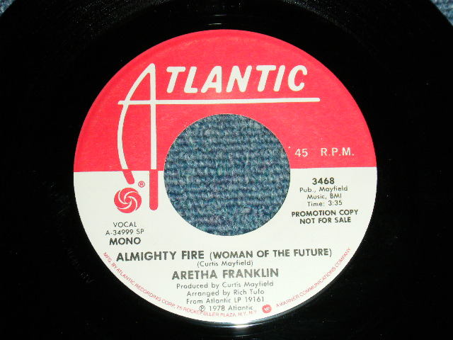 画像1: ARETHA FRANKLIN - ALMIGHTY FIRE(Woman Of The Future)  A)MONO  B)STEREO (MINT-/MINT-)  /1978 US AMERICA ORIGINAL "PROMO ONLY SAME FLIP MONO-STEREO" Used 7"45 