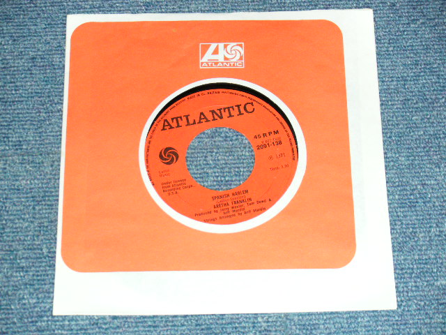 画像1: ARETHA FRANKLIN - A)Spanish Harlem   B)Lean On Me (Ex+++/Ex+++ Looks:MINT- NO CENTER) /1971 UUK ENGLAND ORIGINAL Used 7"45 