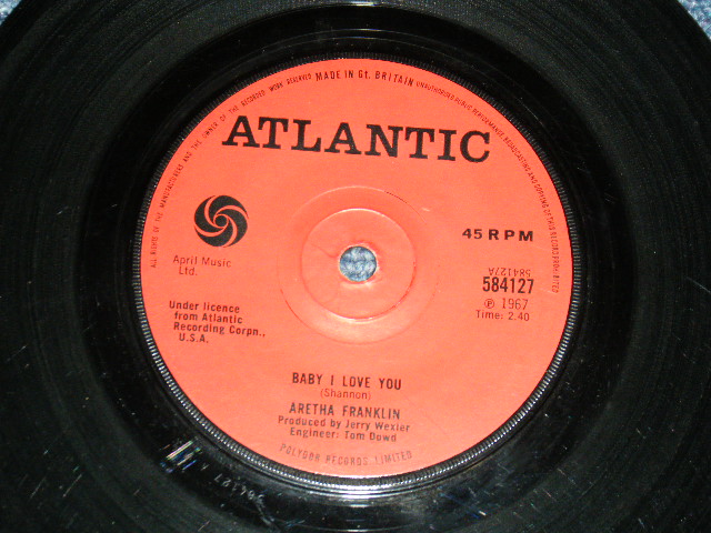 画像1: ARETHA FRANKLIN - A)BABY I LOVE YOU  B)SING DOWN SLOW (Ex++/Ex++) /1967 UK ENGLAND ORIGINAL Used 7"45 