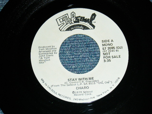 画像1: CHARO - STAY WITH ME   A) STEREO   B) MONO  (MINT-/MINT-) / 1978 US AMERICA ORIGINAL "WHITE LABEL / PROMO ONLY" Used  7" Single 