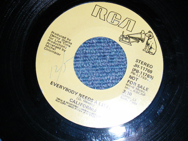 画像1: CALIFORNIA  - EVERYBODY NEEDS A LITTLE HELP   A)MONO    B)STEREO (Ex++?Ex++ SWOL) / 1979 US AMERICA ORIGINAL "PROMO ONY SAME FLIP" Used 7" Single 