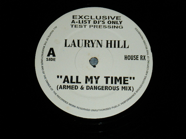 画像1: LAURYN HILL - ALL MY TIME ( - /Ex++) / 1997 UK ENGLAND ORIGINAL "TEST PRESS" Used 12" 