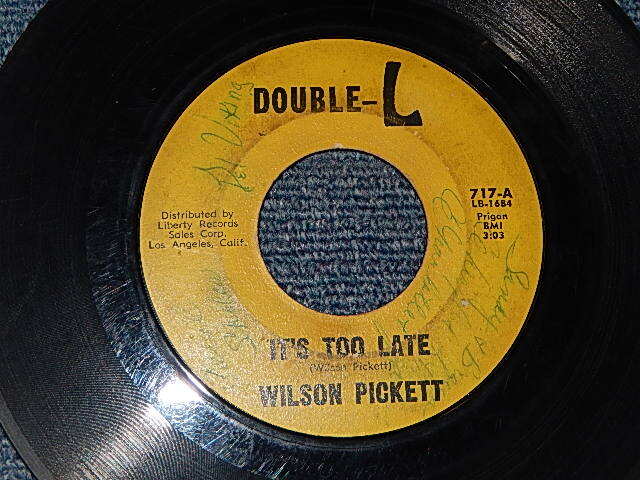 画像1: WILSON PICKETT - A) IT'S TOO LATE  B)I'M GONNA LOVE YOU (VG+++/VG++ WOL) / 1963 US AMERICA ORIGINAL Used 7"45 