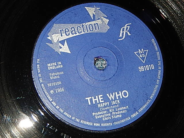 画像1: THE WHO - A )HAPPY JACK  B )I'VE BEEN AWAY ((A)/ Ex++/B)Ex++) / 1965 UK ENGLAND ORIGINAL Used 7"Single