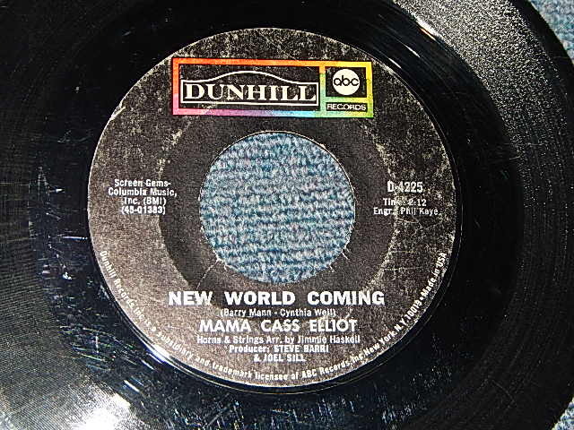 画像1: MAMA CASS ELLIOT - A)NEW WORLD COMING  B)BLOW ME A KISS (VG+++/VG+++ STOL) / 1970 US AMERICA ORIGINAL Used 7" Single++