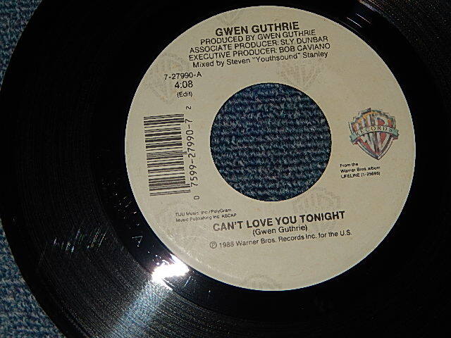 画像1: Gwen Guthrie - A)Can't Love You Tonight   B)The Surgeon General's 4/4 Beat (Ex++/Ex++) / 1988 US AMERICA ORIGINAL Used 7" Single 