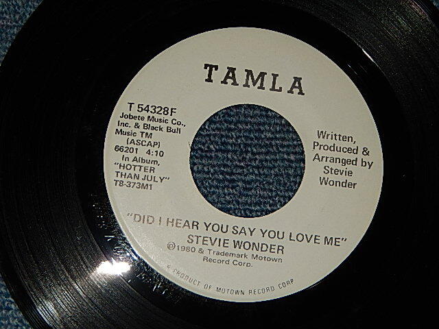 画像1: STEVIE WONDER - DID I HEAR YIOU, SAY YOU LOVE ME (MINT/MINT)/ 1980 US AMERICA ORIGINAL "PROMO ONLY SAME FLIP MONO/STEREO" Used 7" 45 rpm Single  