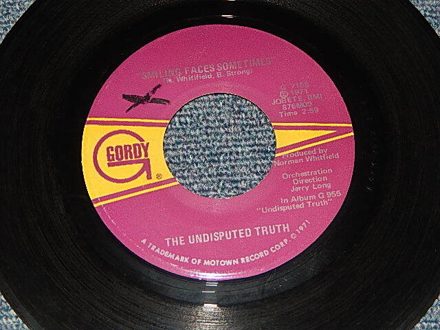 画像1: The UNDISPUTED TRUTH - A) Smiling Faces Sometimes    B) You Got The Love I Need (NORTHERN SOUL) (Ex/Ex)  / 1971 US AMERICA  ORIGINAL Used 7"45rpm SINGLE   
