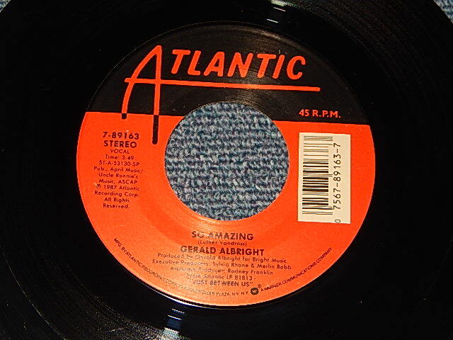 画像1: Gerald Albright - A)So Amazing   B)	Just Between Us (MINT-/MINT-) /1987 US AMERICA ORIGINAL Used 7"45