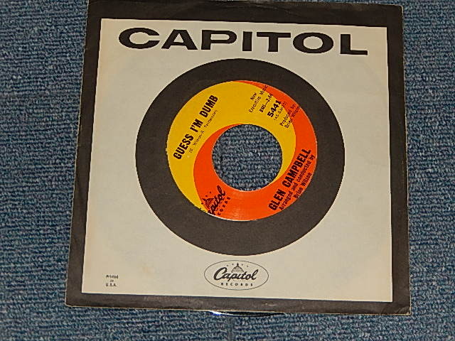 画像1: GLEN CAMPBELL - A)GUESS I'M DUMB (Producer : BRIAN WILSON of The Beach Boys)   B)THAT'S ALL RIGHT(A)Ex+++ Looks:Ex/B)Ex+++ Looks:Ex) / 1965 US AMERICA ORIGINAL Used 7" Single  