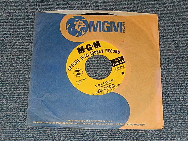画像1: ERIC BURDON & JIMMY WITHERSPOON- A) SOLEDAD  B)HEADIN' OR HOME (Ex+++/Ex+++) / 1971 US AMERICA ORIGINAL "YELLOW LABEL PROMO" Used 7"SINGLE