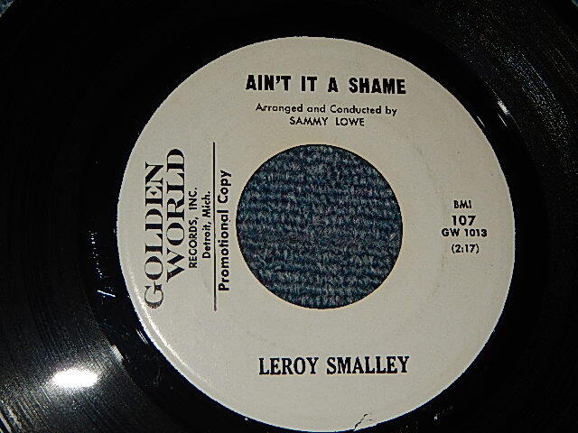画像1: LEROY SMALLEY　(MALE BLUES / R&B SINGER) - A) Ain't It A Shame    B) Girls Are Sentimental (Ex+++/Ex+++) / 1962 US AMERICA ORIGINAL "WHITE LABEL PROMO" Used  7" 45 rpm Single 