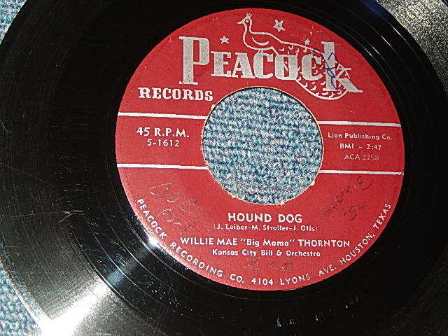 画像1: Willie Mae "Big Mama" Thornton - A)Hound Dog   B)Night Mare (Ex/Ex) / 1953 US AMERICA ORIGGINAL Used 7" 45 rpm Single 