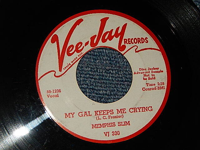 画像1: SLIM HARPO - A) MY GAL KEEPS ME CRYING    B) STEPPIN' OUT (Ex++/Ex++) / 1959 US AMERICA ORIGGINAL "WHITE LABEL PROMO" Used 7" 45 rpm Single 
