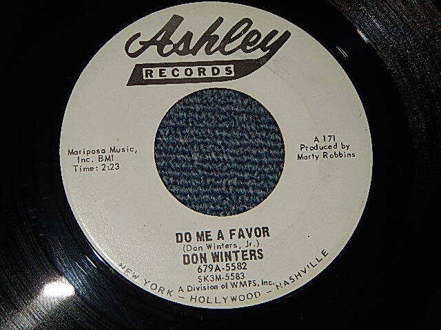 画像1: DON WINTERS - A) Do Me A Favor   B) You're Right (MINT-./MINT-) / 1966 US AMERICA ORIGINAL ”WHITE LABEL PROMO" Used 7" 45rpm Single 