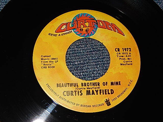 画像1: CURTIS MAYFIELD - A) Beautiful Brother Of Mine　B)Love To Keep You In My Mind (Ex+++/Ex+++) / 1971 US AMERICA ORIGINAL Used 7"45 