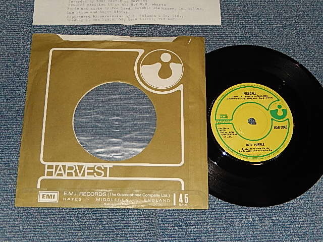 画像1: DEEP PURPLE - A)FIREBALL   B)DEMON'S EYE (Matrix # A1)1U / B)1U) (MINT-/MINT-)  / 1971 UK ENGLAND ORIGINAL Used 7" Single  