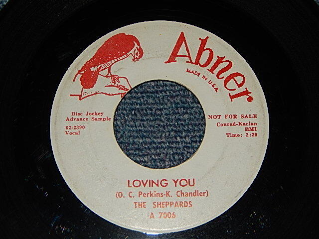 画像1: The Sheppards - A) Loving You NOVELTY)   B) Elevator Operator (NORTHERN SOUL)  (Ex+++/Ex+++) / 1962 US AMERICA ORIGINAL "WHITE LABEL PROMO"  Used 7"45 rpm SINGLE