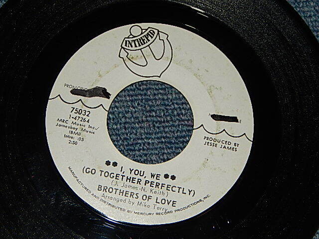 画像1: Brothers Of Love - A)I, You, We (Go Together Perfectly)    B) My Heart's In Trouble (FUNK) (MINT-/MINT- WOL) / 1969 US AMERICA ORIGINAL "WHITE LABEL PROMO"  Used 7"45 rpm SINGLE