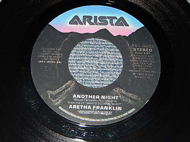 画像1: ARETHA FRANKLIN - A) ANOTHER NIGHT   B) KIND OF MAN (A:MINT-/B:MINT-)  /1981 US AMERICA ORIGINAL Used 7"45 