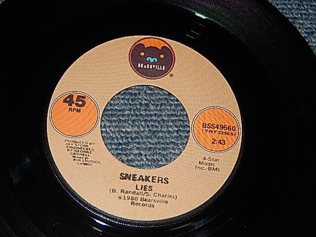 画像1: SNEAKERS - A) LIES   B) THINGS WE SAID TODAY (MINT-/MINT-)  / 1980 US AMERICA  ORIGINAL Used 7" Single