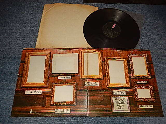 画像1: E L & P EMERSON LAKE & PALMER - PICTURES AT ANEXHIBITION (Matrix #A)HELP-1-A-1U 3 GP PORKY B)HELP-1-B-1U 3 MP PECKO) (Ex++/Ex+++, Ex++  Looks:Ex) / 1971 UK ENGLAND ORIGINBAL 1st Press "BLACK with PINK 'i' Label" Used LP