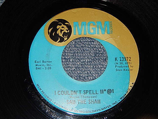 画像1: SAM THE SHAM - A) I Couldn't Spell !!*@!     B)The Down Home Strut (A:Ex+++/ B:Ex+++) / 1968 US AMERICA ORIGINAL Used 7"45rpm Single