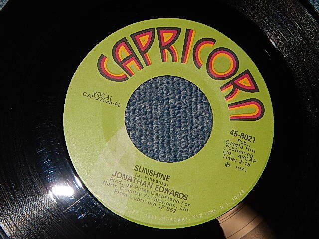 画像1: JONATHAN EDWARDS - A) SUNSHINE   B) EMMA  (A:Ex++ /  B:Ex++) / 1971 US AMERICA ORIGINAL Used 7"45rpm Single