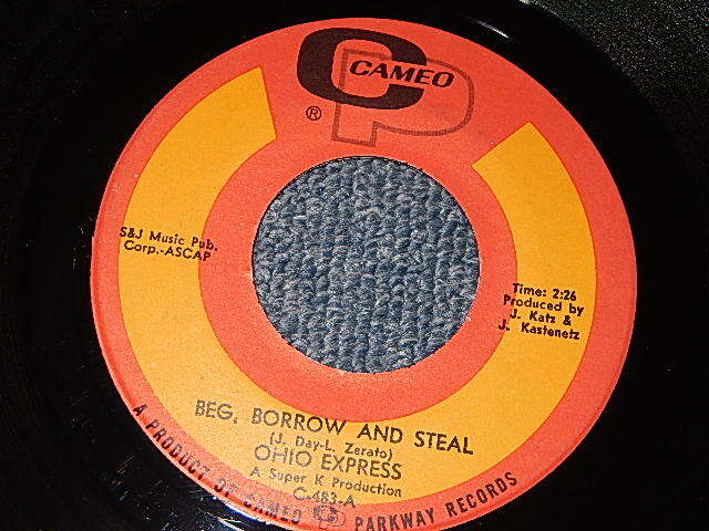 画像1: OHIO EXPRESS - A) Beg, Borrow And Steal   B) MAYBE (A:Ex+++/ B:Ex+++) / 1967 US AMERICA ORIGINAL Used 7"45rpm Single