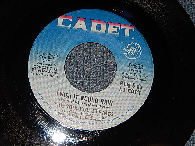 画像1: The SOULFUL STRINGS - A) I Wish It Would Rain   B) Listen Here (A:Ex++/B:Ex++) / 1969 US AMERICA ORIGINAL"PROMO" Used 7" 45 rpm Single  