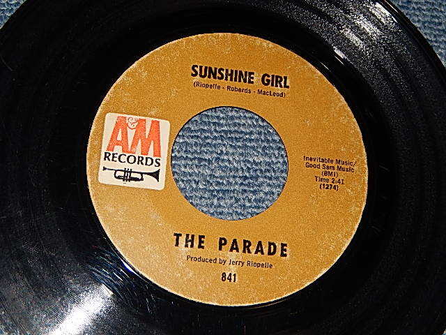 画像1: THE PARADE - A) SUNSHINE GIRL  B)THIS OLD MELODY (A:Ex /  B:Ex) / 1967 US AMERICA ORIGINAL Used 7"45rpm Single