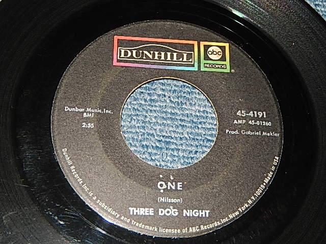 画像1: THREE DOG NIGHT - A) ONE   B) CHEST FEVER (A:Ex+ / B) Ex+) / 1969 US AMERICA ORIGINAL Used 7" 45rpm Single 