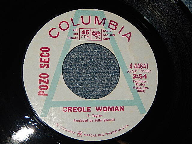 画像1: POZO SECO - A)CREOLE WOMAN   B) LEAVIN' (Soft Psyche) (MINT-/MINT-) / 1969 US AMERICA ORIGINAL "WHITE LABEL PROMO" Used 7" 45 rpm Single 