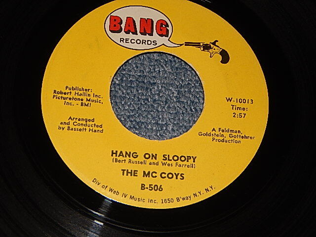 画像1: The McCOYS  Mc COYS - A) HANG ON SLOOPY   B) I CAN'T EXPLAIN IT (with JUKEBOX STRIP)  (Ex+/Ex++) /1965 US AMERICA ORIGINAL Used 7"SINGLE