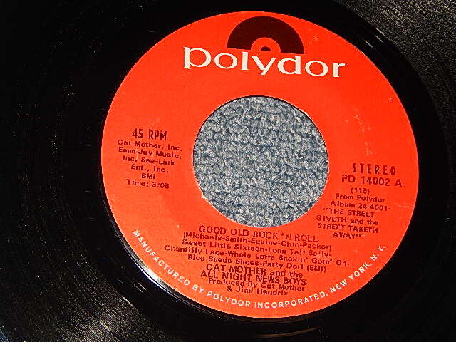 画像1: Cat Mother And The All-Night News Boys - A) Good Old Rock 'N Roll   B) Bad News (MINT-/MINT-) / 1969 US AMERICA ORIGINAL Used  7"Single  