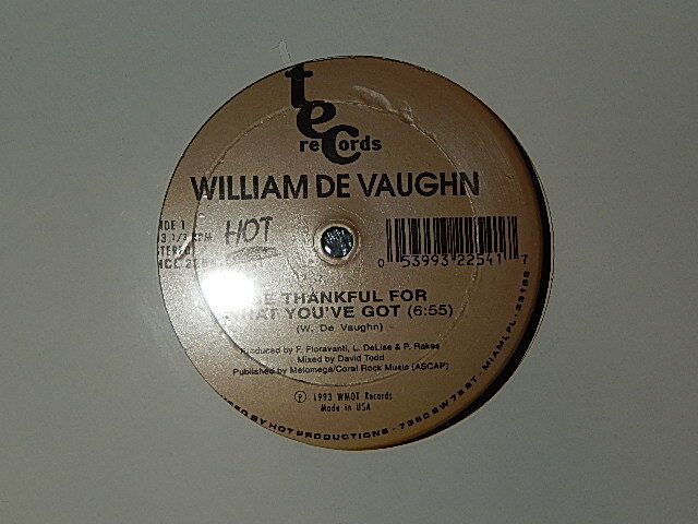 画像1: WILLIAM DE VAUGHN - BE THANKFUL FOR WHSAT YOU'VE GOT (SEALED) / 1993 US AMERICA REISSUE "BRAND NEW Sealed" 12"