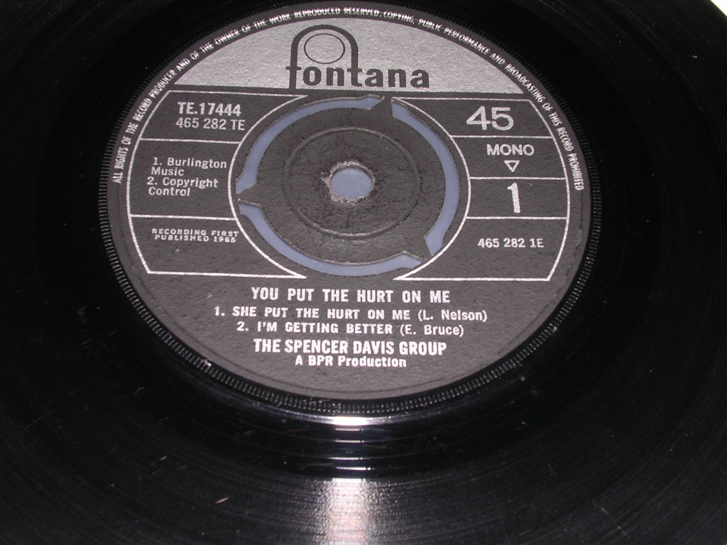 画像: SPENCER DAVIS GROUP - YOU PUT THE HURT ON ME -EP-  /　1965  UK ORIGINAL 7"EP + PICTURE SLEEVE 