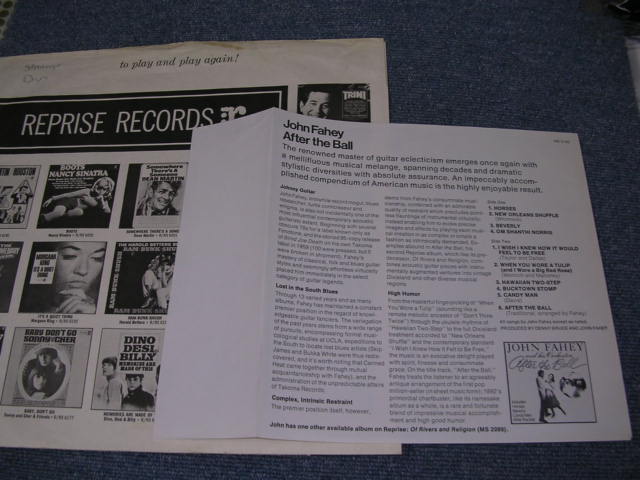 画像: JOHN FAHEY - AFTER THE BALL / 1973 US ORIGINAL WHITE LABEL PROMO LP With PROMO SHEET 