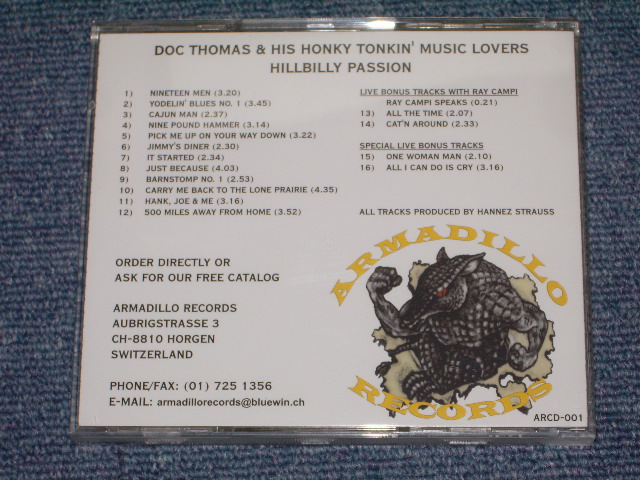 画像: DOC THOMAS & HIS HONEY TONKIN' MUSIC LOVERS - HILLBILLY PASSION / 1996 SWITZERLAND Brand New CD  