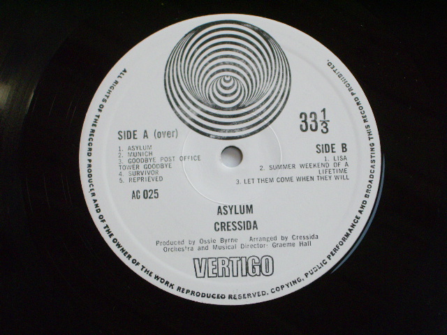 画像: CRESSIDA - ASYLUM  / ?? REPRO or BOOT or COUNTER FIT LP