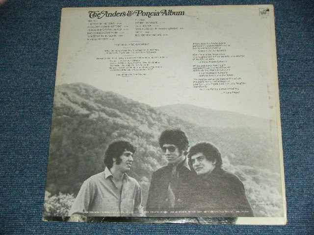 画像: THE ANDSERS & PONCIA - THE ANDSERS & PONCIA ALBUM / 1969 US ORIGINAL 1st Press GREEN & "WB" Label Used  LP 