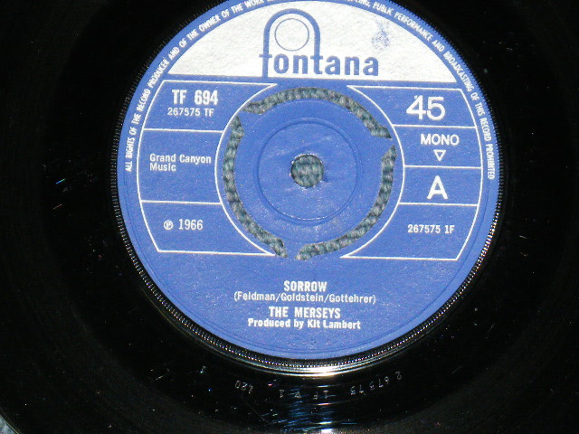 画像1: THE MERSEYS - SORROW / 1966 UK ORIGINAL  7"Single