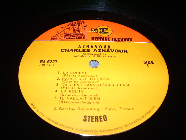 画像: CHARLES AZNAVOUR (シャルル・アズナブール) - AZNAVOUR  / US ORIGINAL 60s LP