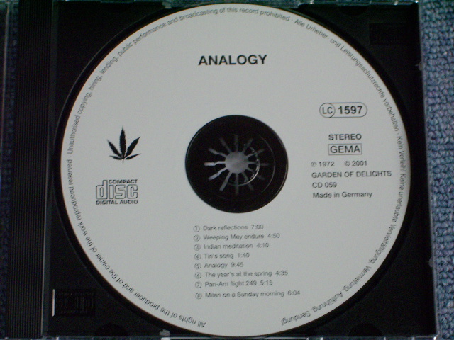画像: ANALOGY - ANALOGY / 2001 GERMANY Brand New CD