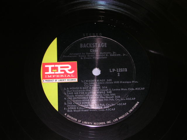 画像: CHER - BACKSTAGE  / 1968 US ORIGINAL STEREO LP 