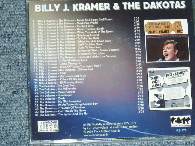 画像:  BILLY J. KRAMER with THE DAKOTAS  -TRAIN AND BOATS / GERMAN Brand New CD-R 