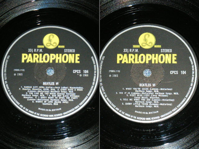 画像: THE BEATLES - BEATLES VI ( Ex++/Ex+++ ) / 1966 UK EXPORT  Yellow Parlophone STEREO LP