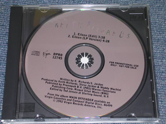 画像1: KEITH RICHARDS ( Of THE ROLLING STONES ) -EILEEN  / 1994 US Promo Only Single-CD 