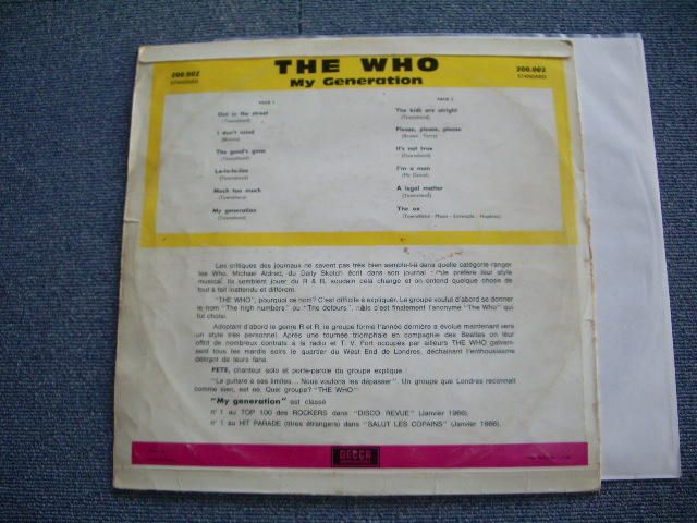 画像: THE WHO  -  MY GENERATION  / 1966 FRANCE ORIGINAL MONO LP 
